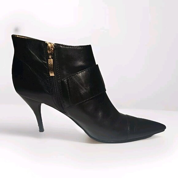 Guess Womens Ankle Boots Black Faux Leather Stiletto Heels Size 8M - Picture 7 of 13